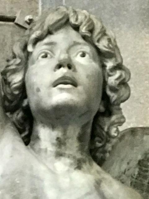 BIG ZINC NAKED BOY STATUE 