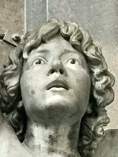 BIG ZINC NAKED BOY STATUE 