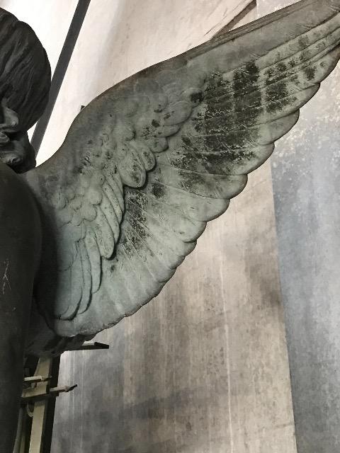 BIG ZINC NAKED BOY STATUE 