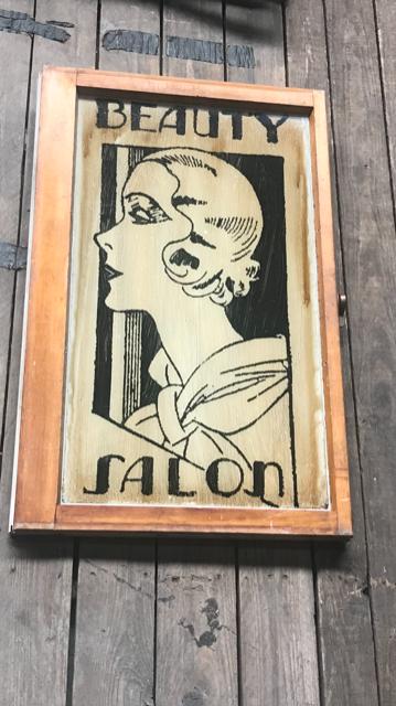 Old painted glass window frames 