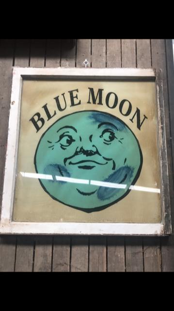 Old painted glass window frames 