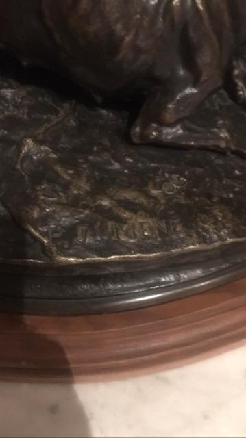 Bronze statue. J.P.MENE 