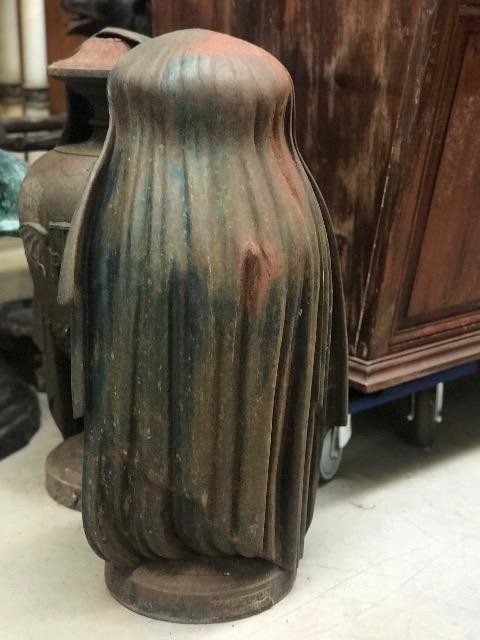 PAIR CAST IRON URNS 