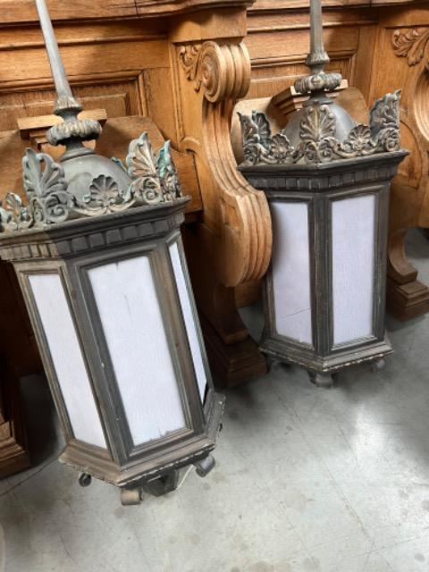 Pair Bronze lanterns 
