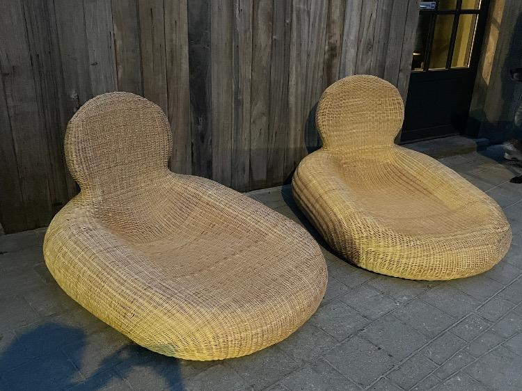 PAIR RATTAN CHAIRS 