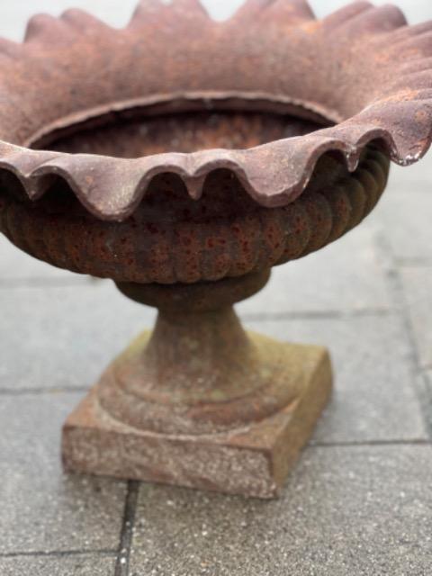 PAIR CAST IRON VASES 