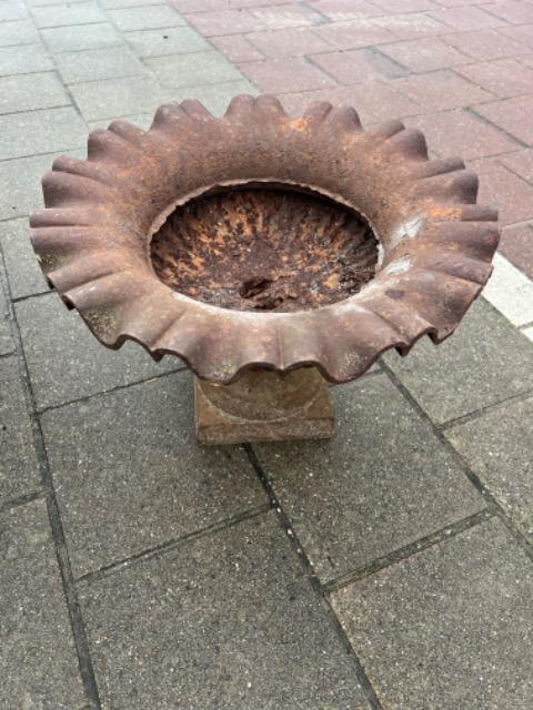 PAIR CAST IRON VASES 