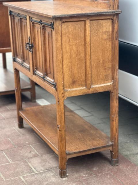 PAIR WOODEN GOTHIC CABINETS 
