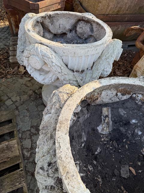 BIG PAIR CONCRETE VASES 