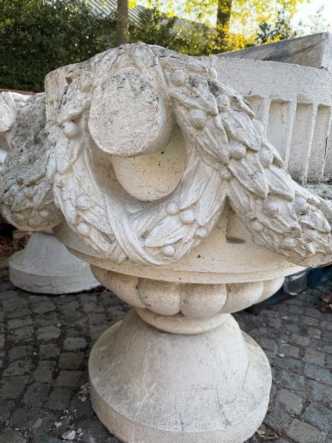 BIG PAIR CONCRETE VASES 