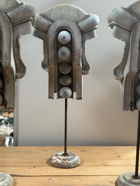 SET OF 3 ZINC ORNAMENTS 