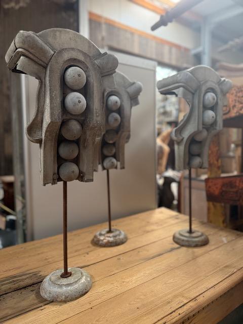 SET OF 3 ZINC ORNAMENTS 