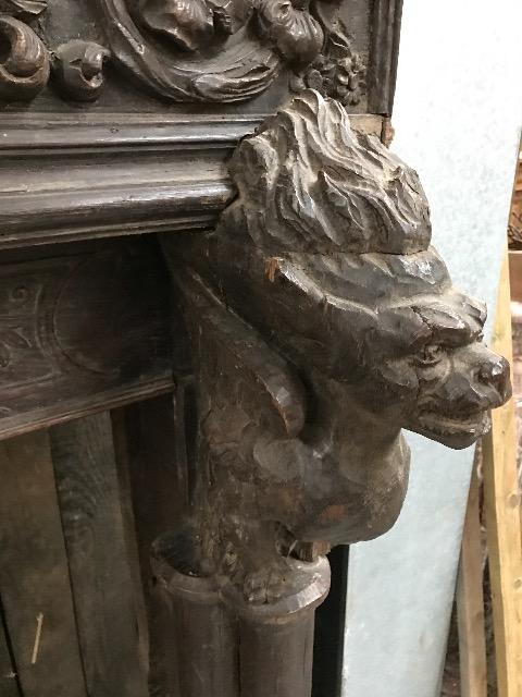 WOODEN CARVED FIRE MANTLE