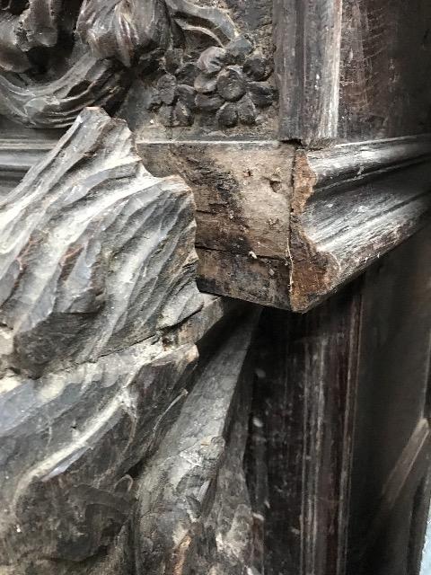 WOODEN CARVED FIRE MANTLE