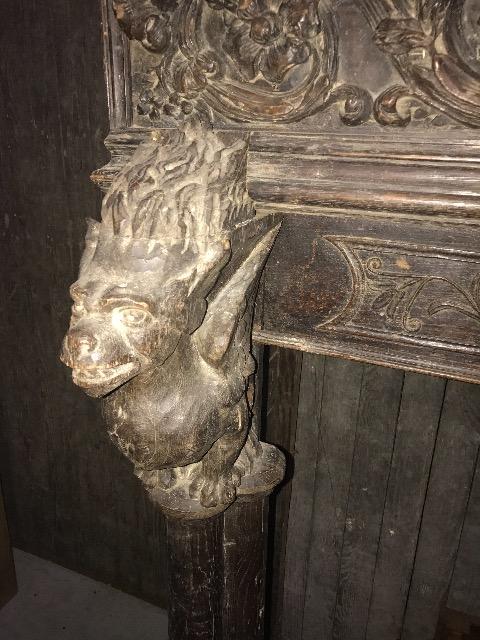 WOODEN CARVED FIRE MANTLE