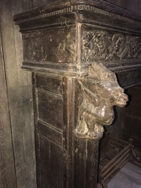 WOODEN CARVED FIRE MANTLE